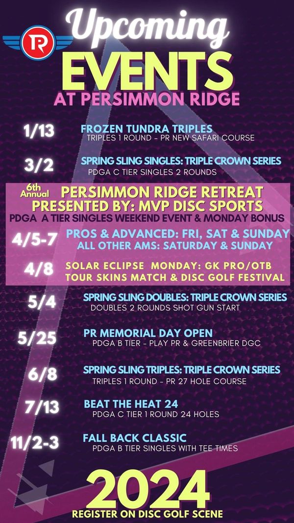 Disc golf tournament persimmon ridge resort